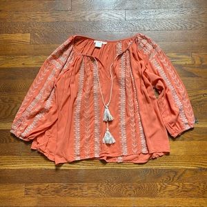 Hazel embroidered boho peasant blouse size Small
